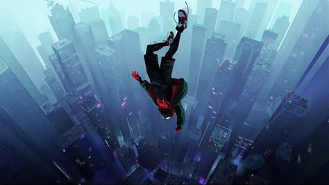 Miles Morales Falling Wallpaper, Miles Morales Falling, Falling Wallpaper, Verse Wallpaper, Into The Spider Verse, Across The Spider Verse, The Spider, Miles Morales, Spider Verse