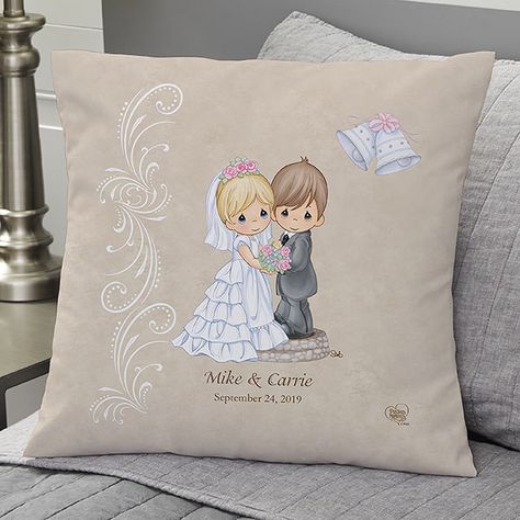 Personalized Wedding Throw Pillow - Precious Moments Best Friend Wedding Gifts, Precious Moments Wedding, Wedding Throw, Wedding Pillow, Wedding Gifts For Friends, Best Friend Wedding, Precious Moments Figurines, Wedding Pillows, Photo Pillows