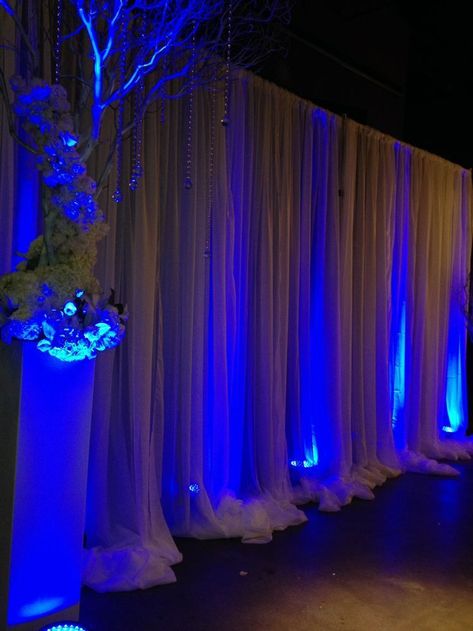 Led Uplighting, Wedding Uplighting, Uplighting Wedding, Pin Light, Wedding Draping, Prom Theme, Pipe And Drape, Metro Detroit, Event Lighting