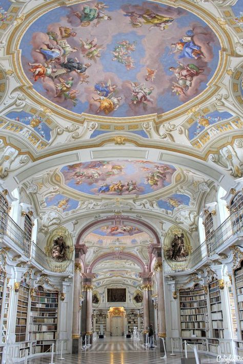 A Real Life Fairy Tale Library at Admont Abbey, Austria - Beauty and the Beast Library - World's Most Beautiful Libraries - Amazing Libraries - Libraries in Europe - California Globetrotter (1)-2 Admont Abbey Library, Prague Library, Real Life Fairies, World Library, Beautiful Library, Castle Aesthetic, Library Aesthetic, Baroque Architecture, Europe Destinations