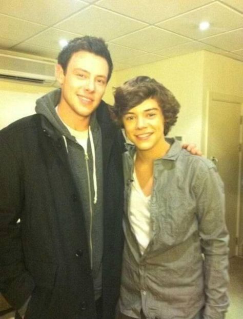 Harry Styles and Cory Monteith #RIPCoryMonteith Finn Hudson, Liam James, Cory Monteith, Glee Cast, Darren Criss, I Love One Direction, Harry Edward Styles, Edward Styles, Liam Payne