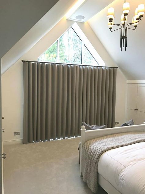 Display the apex....if you don't mind the morning light. Curtains by Bryant Interior Furnishings Apex Window Curtains, Specialty Windows, Shaped Windows, Morning Light, Window Curtains, Beach Decor, Bungalow, Diy Projects, Sweet Home