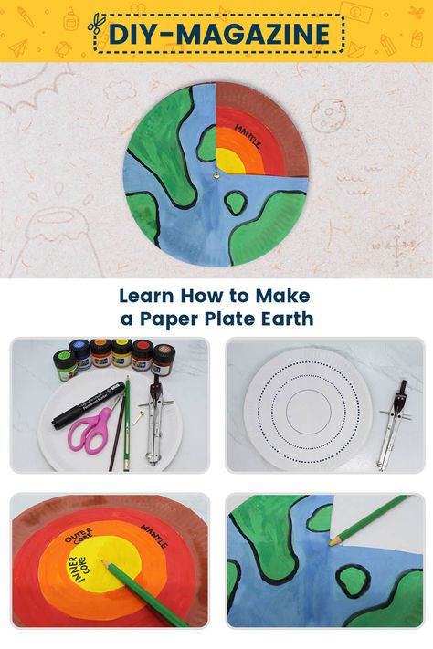 How to Make the Perfect Paper Plate Earth Day Craft for Kids & Toddlers Earth Day Crafts For Kids, Earth Day Craft, Earth Activities, Layers Of The Earth, Learn Science, Earth Layers, Earth Projects, Outer Core, Earth Craft