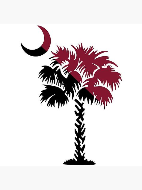 South Carolina Tattoo, Sc Logo, Moon Decal, Palmetto Tree, Tree Outline, Skull Stencil, Tree Sticker, Tree Decals, Tree Clipart