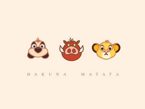 Hakuna Matata by Qinqiuzi Yao on Dribbble Hakuna Matata Drawing, Timon And Pumba Tattoos, Hakuna Matata Tattoo Ideas, Hakuna Matata Wallpaper, Sketch Lion, Simba Tattoo, Hakuna Matata Tattoo, Lion King Quotes, Lion King Tattoo