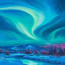 Robert Bateman, Seascape Artists, Northern Lights Painting, Paintings Oil, Ice Art, Paintings Canvas, Feel Happier, Desert Painting, Mountain Art