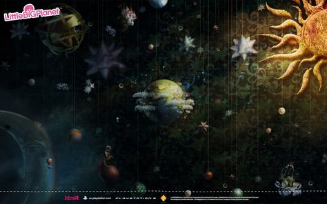 Art from one of my favorite games. Planet Crafts, Little Big Planet, Planets Wallpaper, 2 Wallpaper, Mac Wallpaper, Big Plants, Universe Art, Vintage Poster Art, Pretty Photos