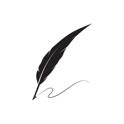 Ink Quill Tattoo, Quill Pen Aesthetic, Quill Pen Drawing, Feather Pen Drawing, Watermark Ideas Logo, Feather Pen Logo, Pen Wallpaper, Quill Pen Tattoo, Quill Aesthetic