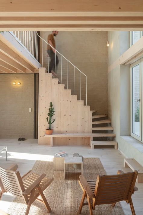 Natural Building Materials, Co Housing, Live Work Space, Timber Roof, Roof Extension, Light Hardwood Floors, Industrial Building, Rural Living, Natural Building