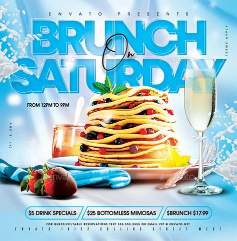 Sunday Brunch Food, Brunch Flyer, Flyer Background, Brunch Cafe, Make A Flyer, Saturday Brunch, Food Flyer, Lunch Buffet, Menu Flyer