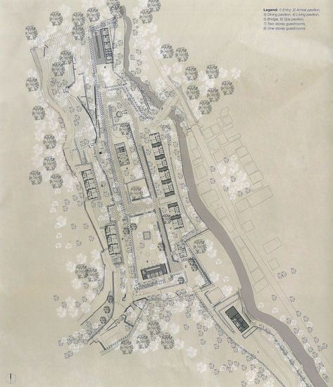 AMAN Kyoto Resort / Kerry Hill Architects | ArchEyes Aman Kyoto, Site Layout Plan, Kerry Hill Architects, Cedar Plant, Kerry Hill, Resort Design Plan, Resturant Design, Japanese Hotel, Zinc Roof