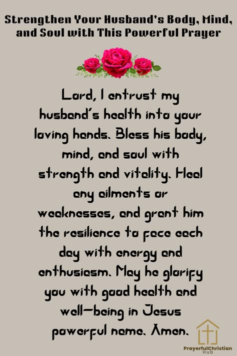 Powerful prayer for my husband strength Prayer For Husband Health, Prayers For My Husband Health, Prayers For Husband Health And Healing, Prayer For My Husbands Health, Prayer For My Husband Healing, Prayer For Husband Mind, Husband Prayers For Him, My Husband Is My Blessing, Prayer For My Husband Strength