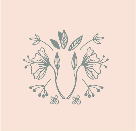 Logo Illustration Design - Mish Rodgers Doula — Cabin Creative Floral Uterus Illustration, Doula Tattoo Ideas, Doula Tattoo, Floral Uterus Tattoo, Midwife Tattoo, Fertility Tattoo, Doula Branding, Floral Uterus, Womb Tattoo