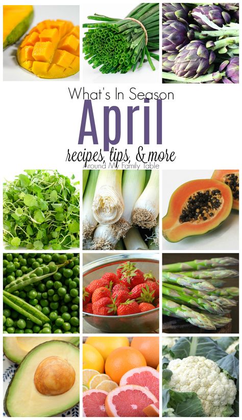 My April -- What's in Season Guide is your guide to April Seasonal Produce along with recipes, tips, and more! Eating seasonally is cheaper, fresher, and the food didn’t travel very far to get to your table. Seasonal Produce Guide, Eating Seasonally, Seasoned Veggies, Whats In Season, Healthy Food Guide, Seasonal Produce, Eat Seasonal, Seasonal Food, In Season Produce