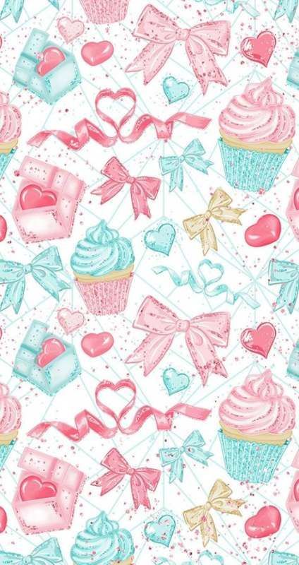 Cupcakes Wallpaper, Iphone Cartoon, Pink Sweets, Watercolor Card, Iphone Wallpaper Pattern, Glitter Wallpaper, Pastel Wallpaper, Kawaii Wallpaper, Cellphone Wallpaper