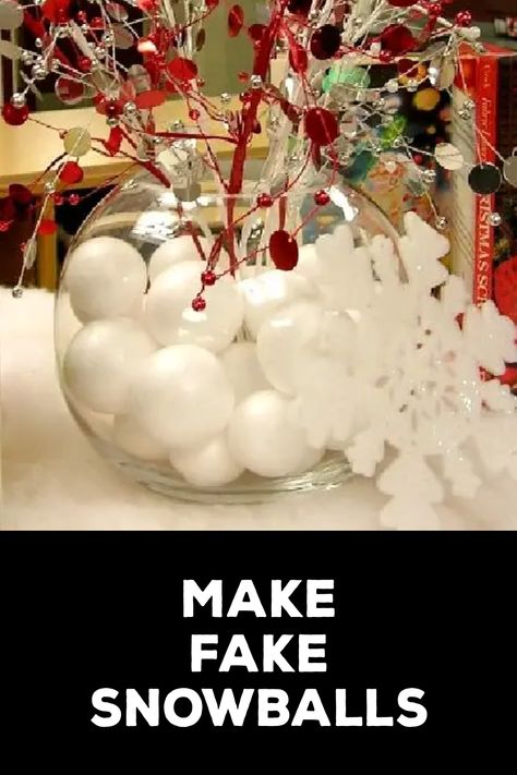 How to Make Fake Snowballs How To Make Fake Snowballs, Snowman For Kids, Fake Snowballs, Fake Snow, How To Make Snow, Styrofoam Ball, What To Use, Build A Snowman, Packing Peanuts