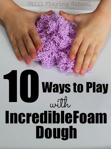 Still Playing School: 10 Ways to Play with IncredibleFoam - A Review & Giveaway Play Foam Activities, Foam Dough, Play Foam, Sensory Dough, Group Ideas, Busy Bees, Online Degree, Children Play, Messy Play