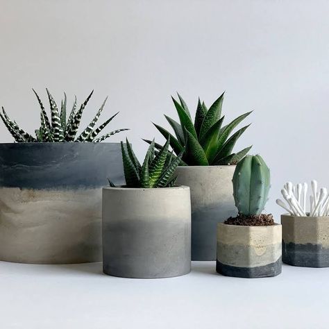 Pot Design Ideas, Sage Green And Grey, Cement Pots Diy, Farm Gates, Concrete Plant Pots, Geometric Planter, Flower Pot Design, Pots Diy, Scandi Decor