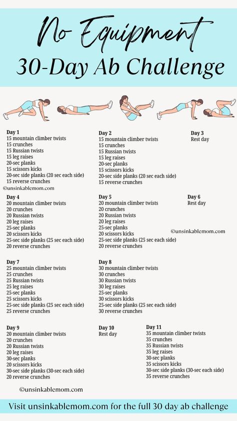 Day Advanced Ab Challenge 30 Day, 31 Day Challenge Fitness, 21 Day Arm Workout, 30days Challenge Workout, 30 Day Abs Challenge Women, 28 Day Challenge Workout, Abb Challenge, Abs In 30 Days, How To Do Crunches