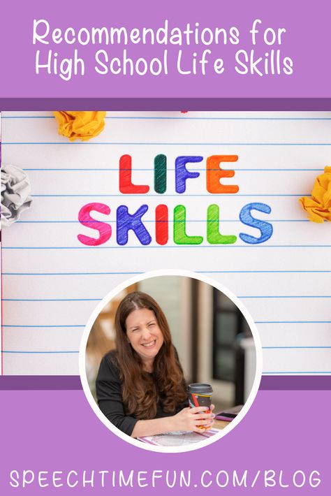 Some high school students will need some extra help in school in the form of Life Skills. This type of instruction combines functional academics, daily living skills, vocational skills, and interpersonal skills and teaches students how to live, socialize, and work in the community. Check out some of my favorite ways to work on life skills with students who come to me for speech therapy! High School Life Skills, Aac Activities, High School Speech Therapy, Daily Living Skills, Therapy Printables, High School Speech, Instructional Planning, Social Skills Lessons, Functional Life Skills