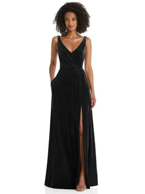 Maxi Halter Dress, Girls Bridesmaid Dresses, High Neck Maxi Dress, Black Bridesmaids, High Neck Halter, Velvet Maxi Dress, Velvet Maxi, Trumpet Skirt, Infinity Dress