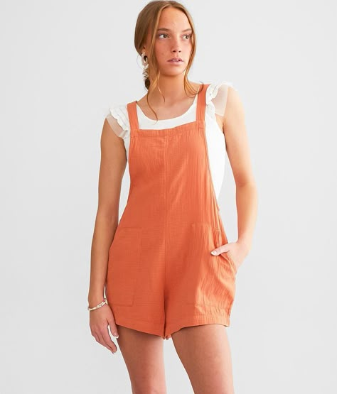 Billabong Beach Crush Overall Short - Women's Rompers/Jumpsuits in Brick | Buckle Billabong Billabong Women's, Modest Summer Beach Outfits, Colorful Beachy Outfits, Cute Rompers For Summer, Cute Romper Outfits, Preppy Romper, Romper Shorts Outfit, Billabong Overalls, Asian Summer Outfits