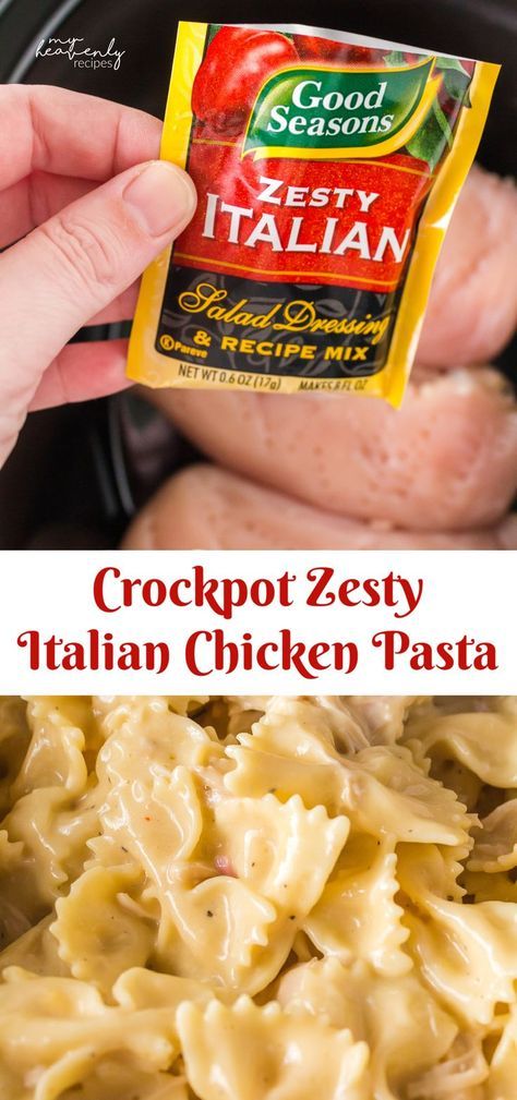 Zesty Italian Chicken Crockpot, Zesty Italian Chicken Pasta, Pasta In The Crockpot, Zesty Italian Chicken, Chicken Breast Dinner, Italian Chicken Crockpot, Italian Chicken Pasta, Chicken Breast Crockpot Recipes, Slow Cooker Creamy Chicken