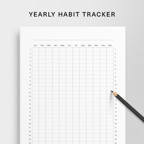 habit tracker printable aesthetic Annual Habit Tracker, Cute Habit Tracker, Free Habit Tracker Printable, Daily Habit Tracker Printable, Habit Tracker Printable Monthly, 30 Day Habit Tracker, Yearly Habit Tracker, Monthly Habit Tracker Printable, Free Habit Tracker