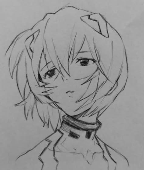 Rei Ayanami Reference, Evangelion Sketch Art, Rei Ayanami Sketch, Evangelion Watercolor, Rei Ayanami Drawing, Rei Drawing, Evangelion Drawing, Evangelion Sketch, Rei Evangelion