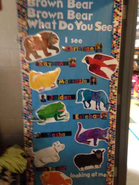 Bear Classroom Door, Classroom Door Preschool, Classroom Door Decorating Ideas, Eric Carle Classroom Decor, Eric Carle Classroom Theme, Eric Carle Classroom, Classroom Door Ideas, Classroom Door Decorating, Door Decorating Ideas