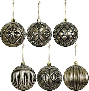 XmasExp Vintage Rustic Christmas Ball Ornaments Sets, 3.15" Plastic Farmhouse Distressed Christmas Tree Decorations Shatterproof Antique Traditional Style Xmas Hanging Ornaments （Bronze, 6Pcs Vintage Rustic Christmas, Decorating Christmas Trees, Holiday Shoot, Have A Happy Holiday, Christmas Balls Decorations, Christmas Ball Ornaments, Christmas Ornament Sets, Christmas Ball, Happy Holiday