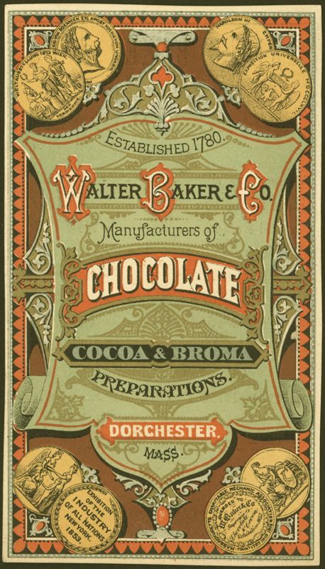 Dorchester Massachusetts, Chocolate Advertising, Vintage Letters, Old Advertisements, Vintage Packaging, Images Vintage, Illustration Vintage, Old Ads, Vintage Lettering