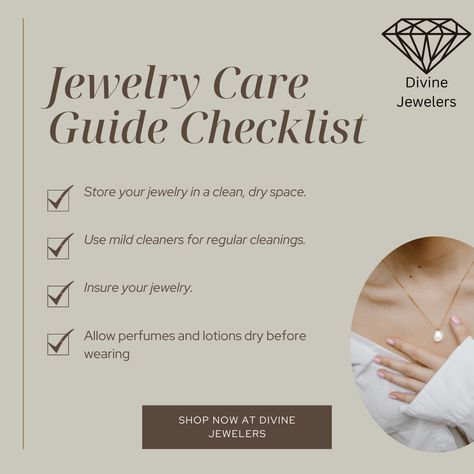 Here are some jewelry care tips to help you maintain the stunning appeal of your fine jewelry. #pinterest #pinterestinspired #pinterestwin #pinterestfail #pinteresthair #thankspinterest #mypinterest #pinterestquotes #thankyoupinterest #pinterestideas #pinterestwedding #pinterestsuccess #pinteresting #pinterestworthy #pinterestphoto #pinterestrecipe #pinterestnails #pinterestproject #pinterestjewlery Jewelry Etiquette, Jewelry Knowledge Tips, Jewellery Etiquette, Content For Jewelry Business, Jewelry Care Tips Card, Jewelry Care Tips, Pinterest Hair, Pinterest Photos, Pinterest Recipes