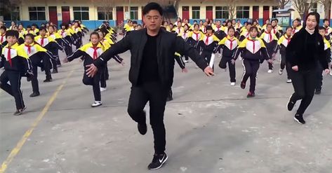 Chinese Principal Gets Students Moving With Dance Routine - InspireMore Dance Exercise, Shuffle Dance, Before The Dawn, In The Now, Bust A Move, School Principal, Dance Movement, Dance Music Videos, Dance Routines