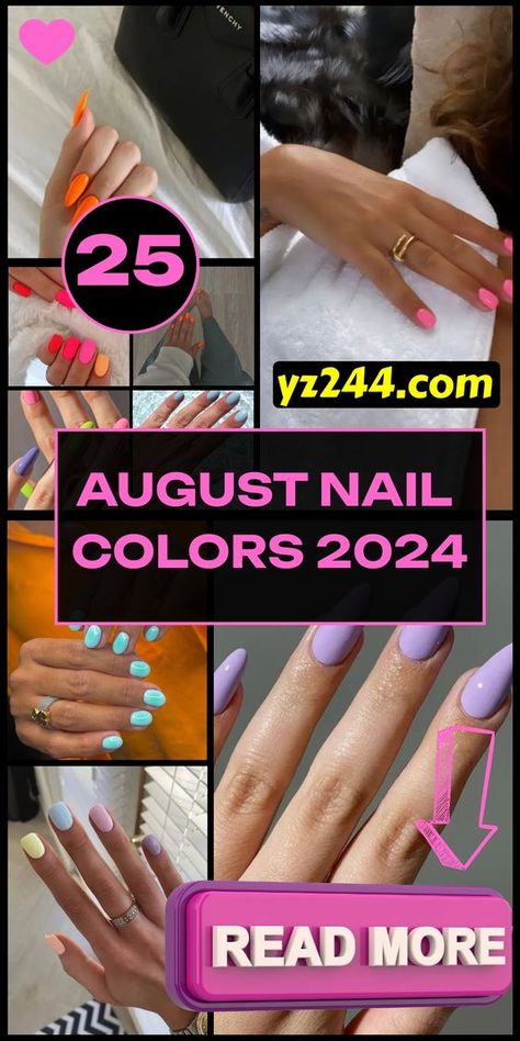 Trending and Gorgeous: Discover the best August nail colors for a stunning look. From vibrant gels to classic acrylics, these popular shades will elevate your style. Explore the latest ideas for 2024, including dip and gel dnd options. Embrace the beauty of August nail colors and make a statement with every manicure. August Colors 2024, Nails August 2024 Trends, Nails Ideas August 2024, August Gel Nails 2024, Latest Gel Nail Trends 2024, Nails In August, Cruise Nail Colors, August Dip Nails 2024, Summer 24 Nail Colors