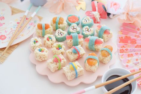 Host a Fun Gymnastics Themed Birthday Party for your little gymnast Japan Birthday Party, Halloween Cereal, Kawaii Birthday Party, Sanrio Birthday Party, Boba Party, Sushi Birthday, Sushi For Kids, Squishmallow Party, Sanrio Birthday