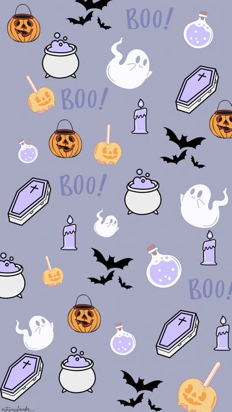 Halloween Cute Background, Cute Halloween Wallpapers Aesthetic, Halloween Cute Wallpaper Iphone, Halloween Backround Aesthetic, Halloween Cute Aesthetic, Preppy Halloween Wallpaper Ipad, Halloween Wallpaper Blue, Halloween Lock Screen Wallpaper, Halloween Aestethic Wallpaper