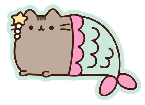 Pusheen Mermaid, Pusheen Birthday, Pusheen Stickers, Pusheen The Cat, Pusheen Cute, Hama Beads Minecraft, Pusheen Cat, Stickers Kawaii, Kawaii Illustration