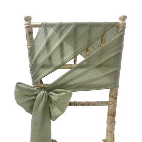 Wedding Chair Decorations Diy, Wedding Chair Decor, Event Chairs, Diy Chair Covers, Green Wedding Decorations, Wedding Chair Sashes, Wedding Extras, Chair Bows, Ceremony Chairs