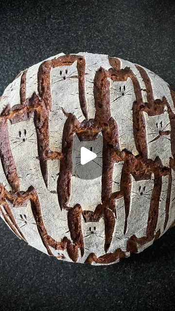 6,180 likes, 257 comments - bread_spiration on April 8, 2022: "All cats are grey by night 🐾 Here is the real-time scoring video and final bake of yesterday’s cat bread. Bread lame by @grenyadors.carlosqueralt Design by embroidery artist @byjutravassos #sourdoughbread #sourdough #breadart #sourdoughbaking #scoringbread #scoringsourdough #artisanbread #roggensauerteig #sauerteig". Sourdough Boule Scoring, Scoring Sourdough Bread, Sourdough Scoring, Cat Bread, Bread Scoring, Bread Lame, Bread Art, Sour Dough, Sourdough Baking