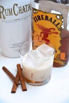 Fireball And Rumchata, Rumchata And Fireball, Cinnamon Toast Crunch Shot, Fireball Cocktails, Fireball Drinks, Rum Chata, Fireball Whiskey, Fall Cocktails Recipes, Rum Balls