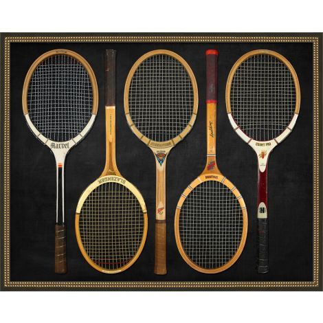 Vintage Tennis 3 Tennis Racket Art, Tennis Decorations, Tennis Posters, Tennis Art, Exclusive Club, Tennis Party, Wendover Art, Wendover Art Group, Pub Decor