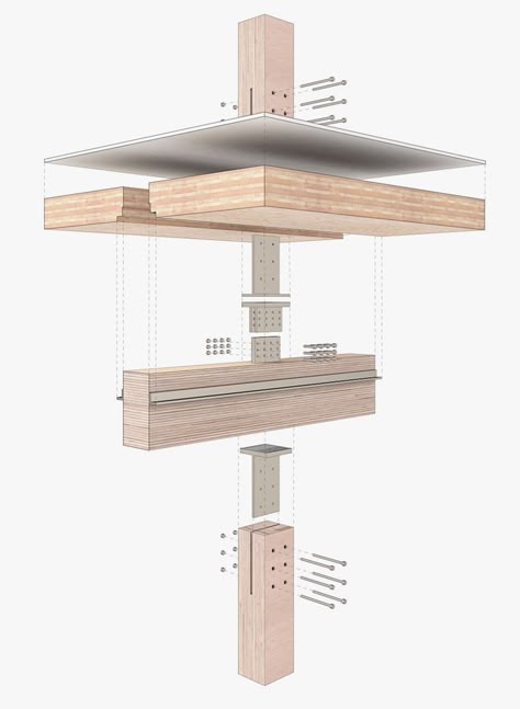 The Black & White Building | Waugh Thistleton Architects Mass Timber Building, Glue Laminated Timber Architecture, Wood Structure Detail, Wood Details Architecture, Mass Timber Architecture, Waugh Thistleton, Clt Architecture, Clt Building, Construction Details Architecture