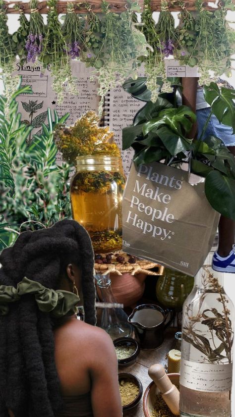 #herbalism #blackwomanaesthetic #blackwomen #locs #plants Black Herbalist Aesthetic, Naturopathic Doctor Aesthetic, Black Herbalist, Herbal Aesthetic, Herbalism Aesthetic, Botanist Aesthetic, Herbalist Aesthetic, Botany Aesthetic, Plant Mom Aesthetic