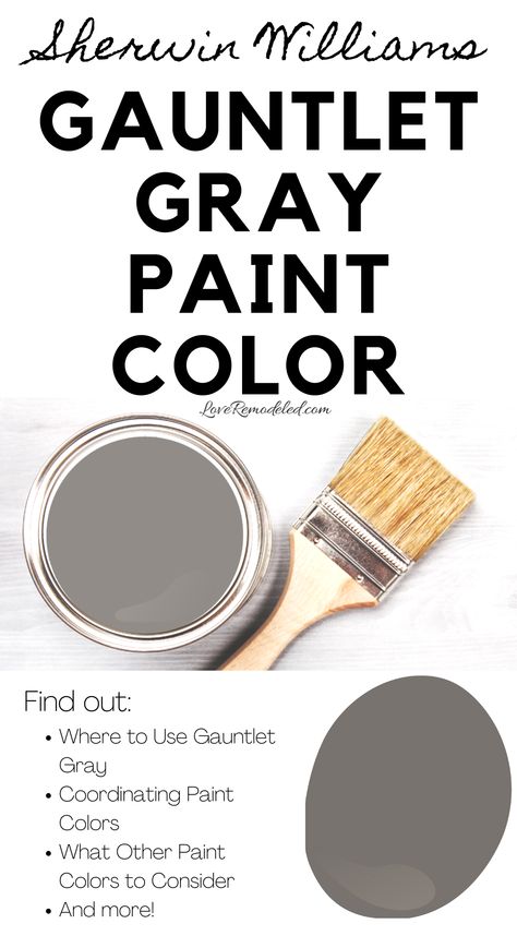 Best Gray Paint For Interior Doors, Gauntlet Gray Interior Doors, Gauntlet Gray Accent Wall Master Bedrooms, Best Medium Gray Paint Color, Gray Paint Colors For Office, Best Dark Grey Exterior Paint Color, Gauntlet Gray Color Scheme, Gauntlet Gray Accent Wall, Grizzly Gray Sherwin Williams Exterior