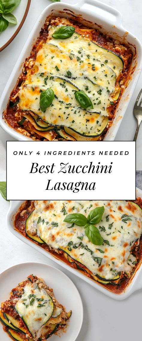 Image for Best Zucchini Lasagna Zucchini Recipes Dinner, Filled Zucchini, Low Carb Zucchini Lasagna, Lasagna Recipe With Ricotta, Zucchini Recipes Baked, Best Zucchini, Low Carb Lasagna, Veggie Lasagna, Baked Zucchini