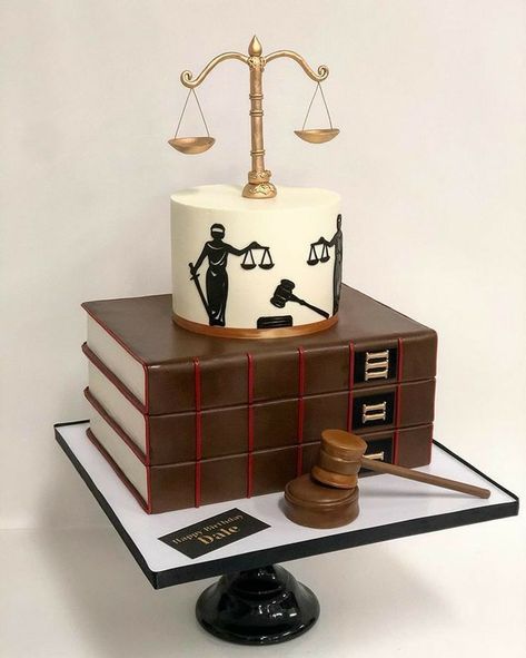 Lawyer Cake, Graduation Cake Designs, Law School Graduation Party, Graduation Party Cake, Theme Birthday Cake, Law School Graduation, Book Cake, Cool Cake Designs, Graduation Cupcakes