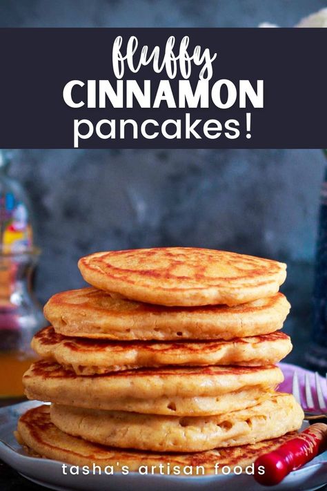 cinnamon pancakes Healthy Cinnamon Pancakes, Vanilla Cinnamon Pancakes, Cinnamon Pancakes Easy, Pancake Recipe Cinnamon, Flavoured Pancakes, Pancakes Without Buttermilk, Cinnamon Roll Pancakes Easy, Cinnamon Pancake Recipe, Baking Soda Pancakes