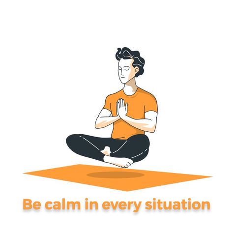 Meditation Illustration Art, Cartoon Meditation, Meditation Pose Drawing, Meditation Animation, Meditating Illustration, Meditation Clipart, Meditation Cartoon, Human Clipart, Person Meditating