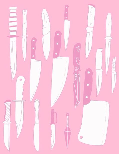 Yandere Pink Aesthetic, Pink Gore Aesthetic, Pink Yandere Aesthetic, Yandere Love Aesthetic, Scary Pink Aesthetic, Yandere Moodboard, Yandere Ideas, Yandere Knife, Yanderecore Wallpaper